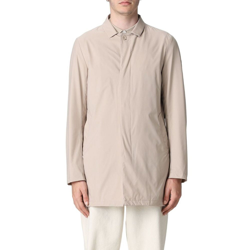 People Of Shibuya Beige Recycled Polyester Men Trench Coat