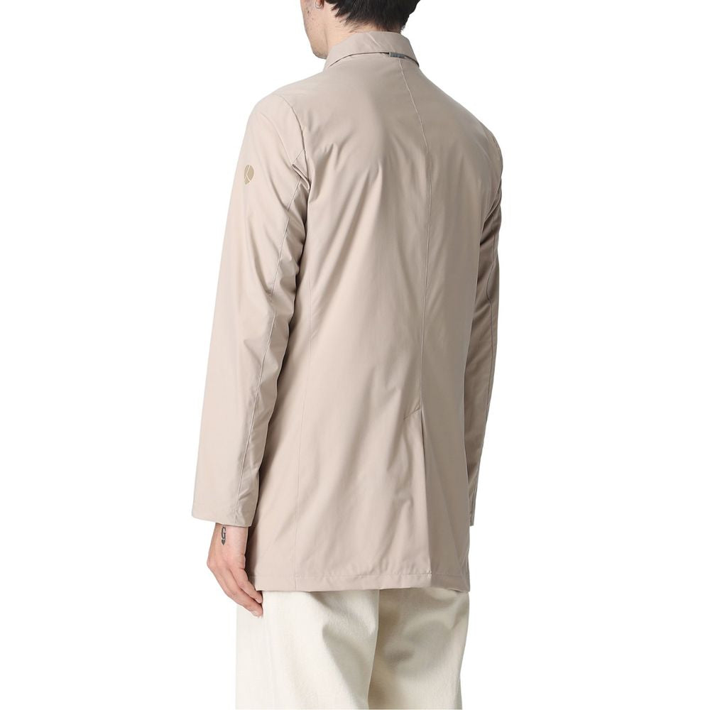 People Of Shibuya Beige Recycled Polyester Men Trench Coat