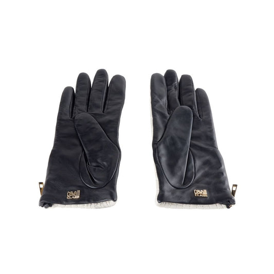 Cavalli Class Gray Lambskin Glove
