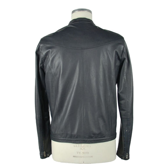 Emilio Romanelli Blue Leather Jackets & Coat