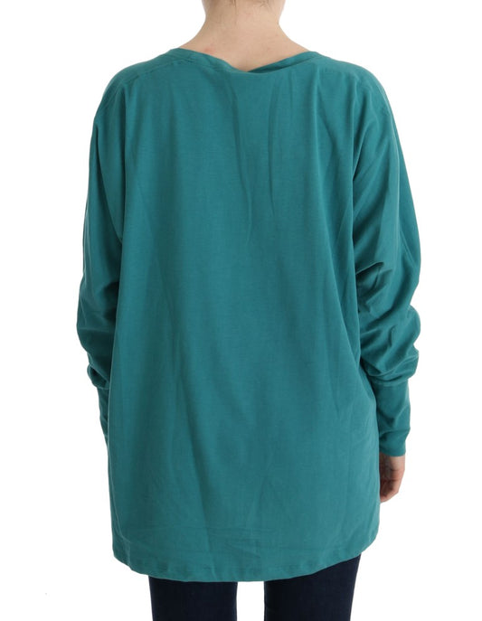 John Galliano Green Cotton Oversized Sweater