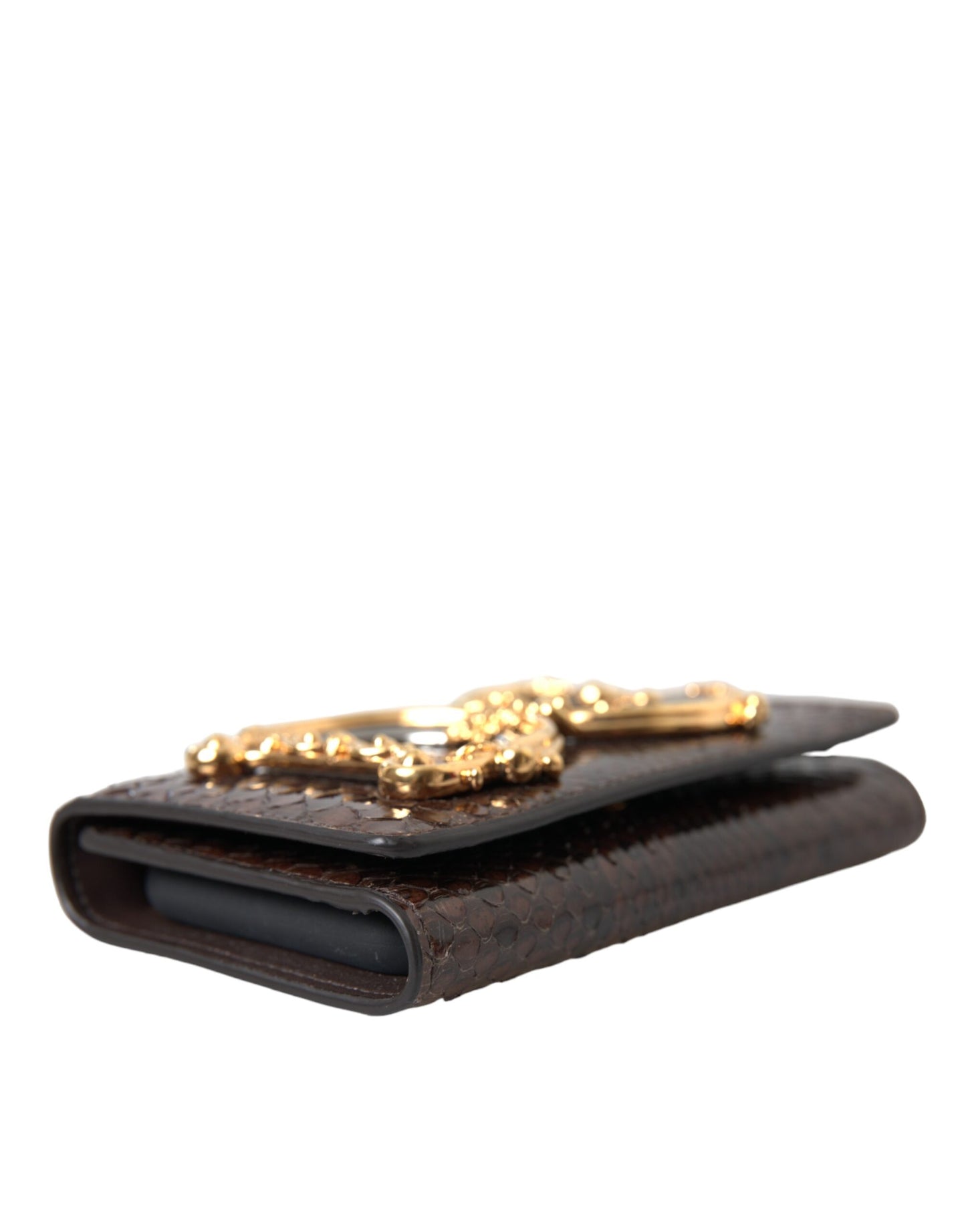 Dolce & Gabbana Brown Python Leather DG Girls Crossbody Phone Bag Womens Crossbody Bag