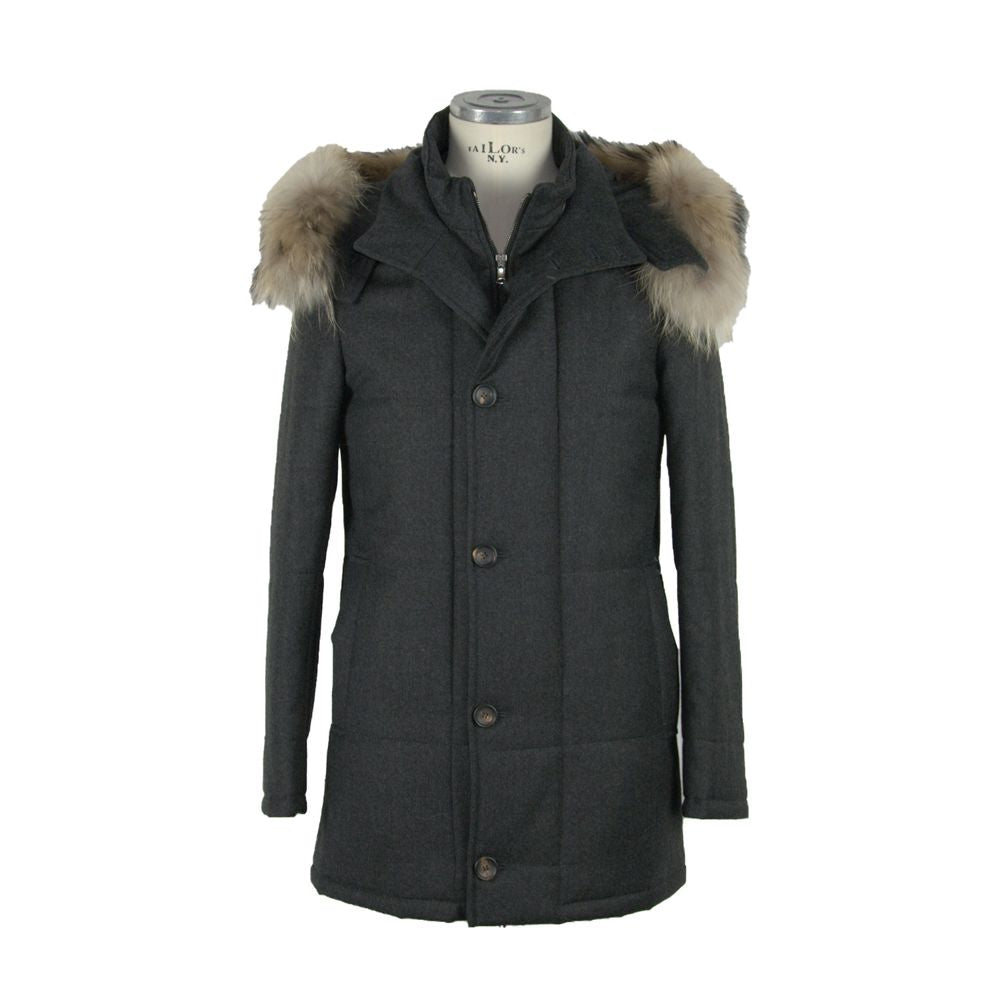Made in Italy Black Wool Men's Jacket