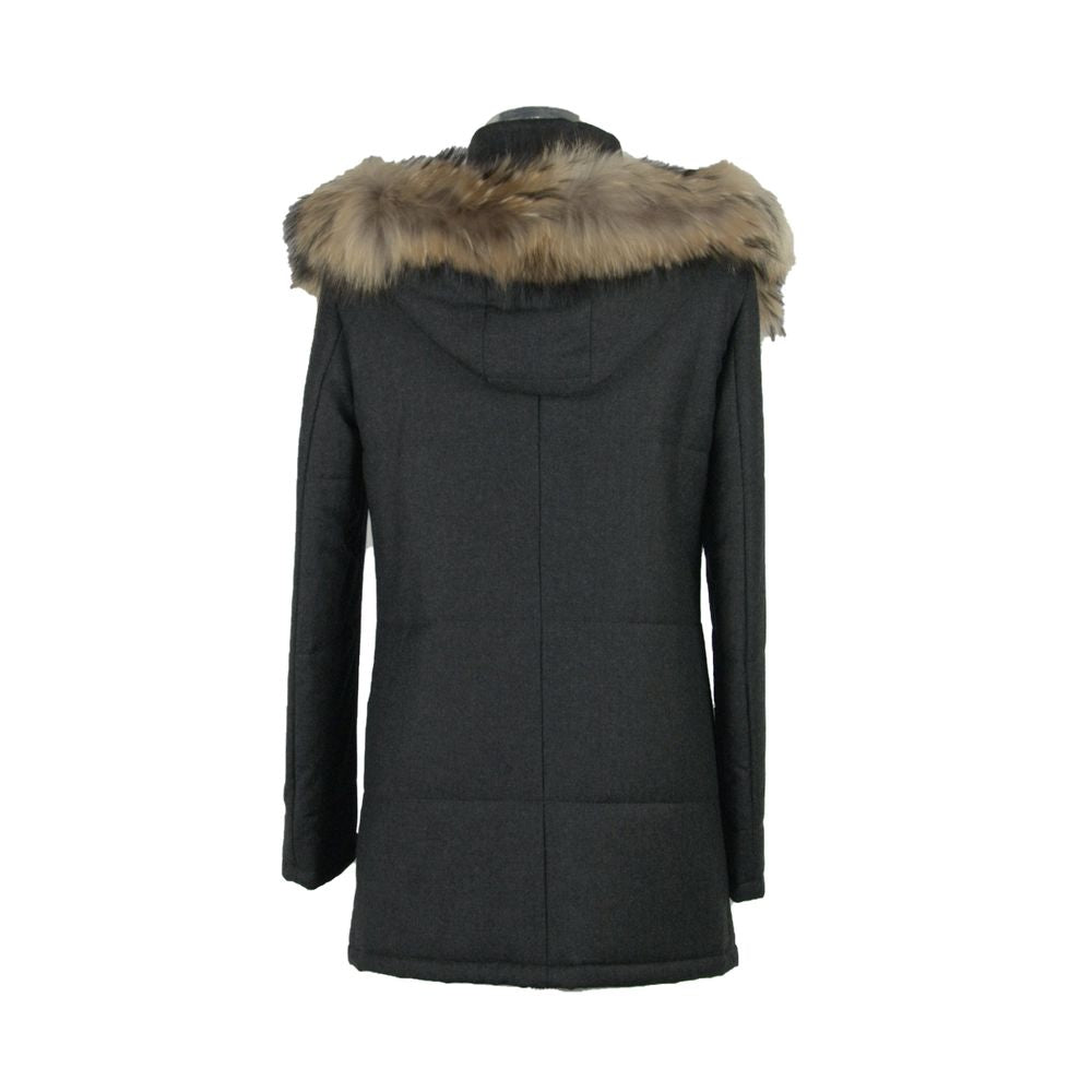 Made in Italy Black Wool Men's Jacket