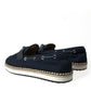 Dolce & Gabbana Elegant Navy Blue Fabric Loafers