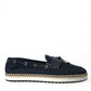 Dolce & Gabbana Elegant Navy Blue Fabric Loafers
