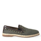 Dolce & Gabbana Studded Canvas Loafer Slipper Shoes