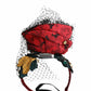 Dolce & Gabbana Multicolor Rose Silk Crystal Netted Logo Headband Diadem