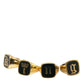 Dolce & Gabbana Gold Brass KING Enamel Set of 4 Ring