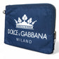 Dolce & Gabbana Elegant Blue Nylon Zipped Clutch