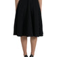 Dolce & Gabbana Black High Waist A-line Knee Length Skirt