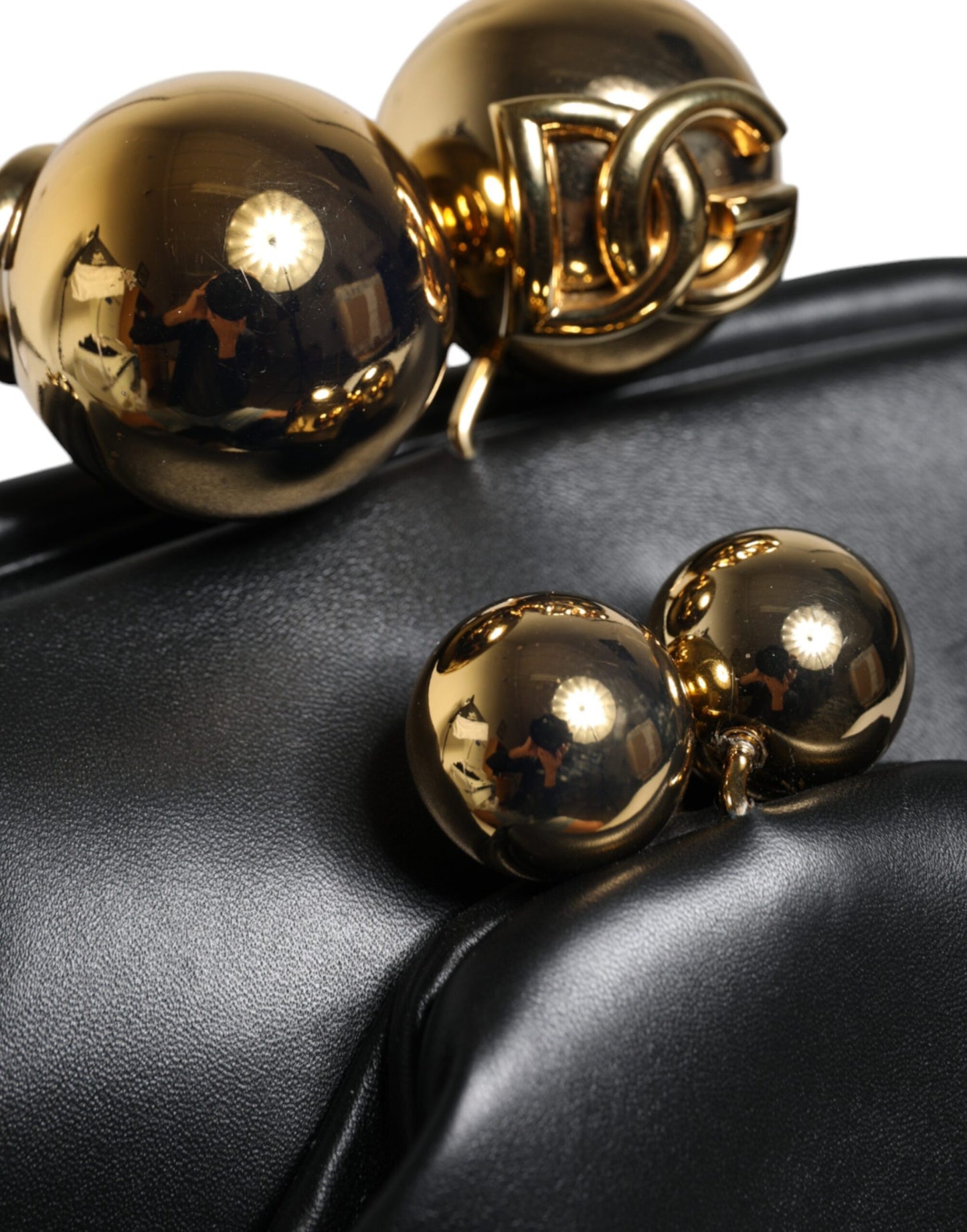 Dolce & Gabbana Black Calfskin Leather Shoulder Clutch Bag Womens Shoulder Bag