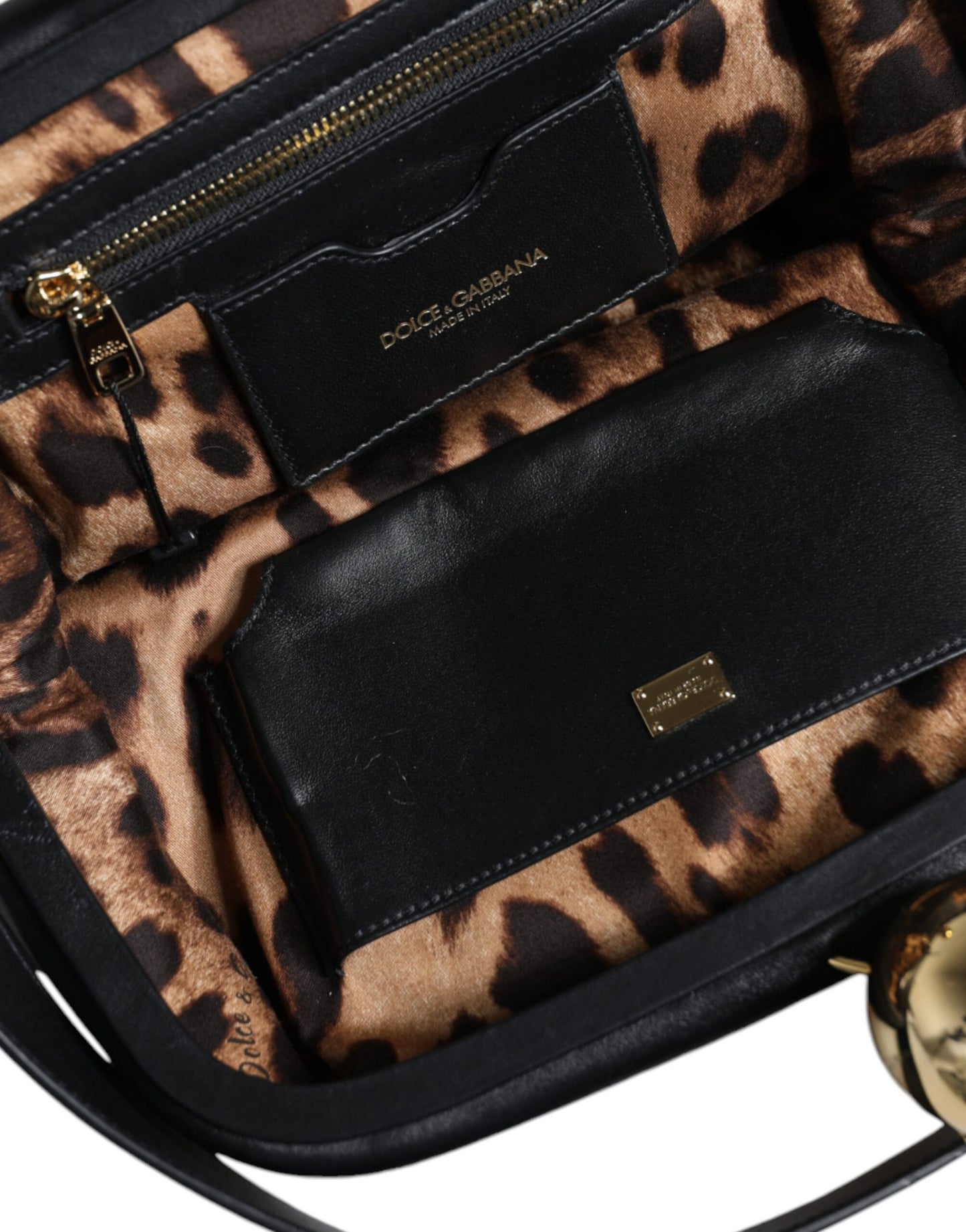 Dolce & Gabbana Black Calfskin Leather Shoulder Clutch Bag Womens Shoulder Bag