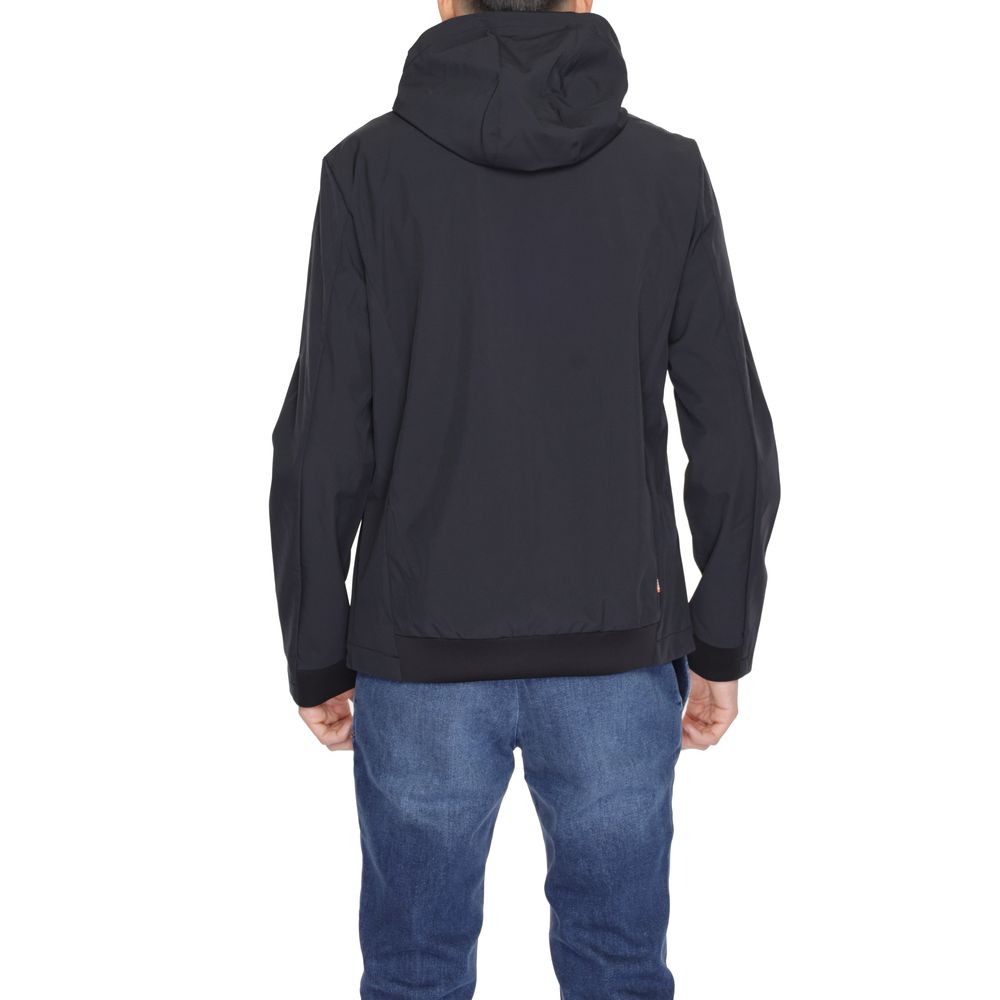 Suns Black Polyester Jackets & Coat Mens Jacket
