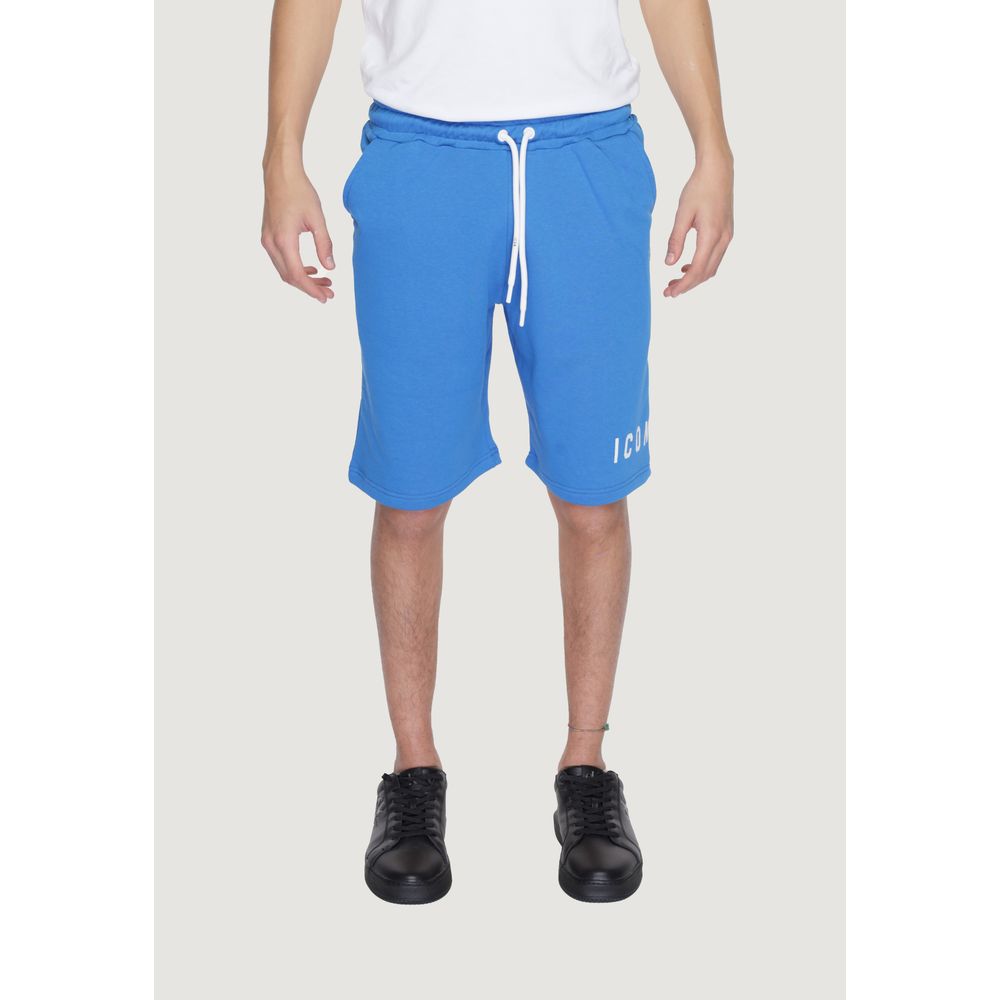 Icon Blue Cotton Bermuda Shorts Mens Shorts