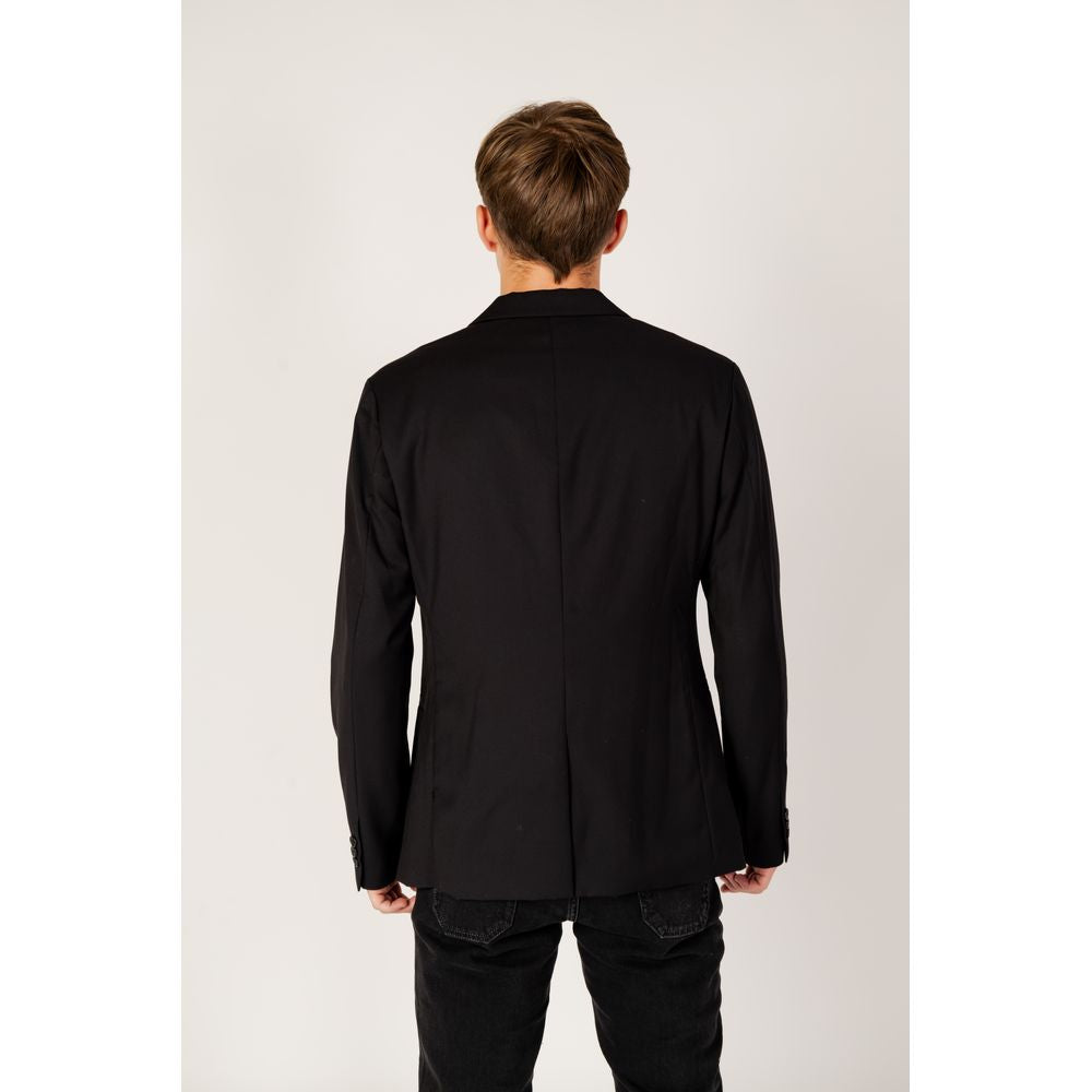 Armani Exchange Black Polyester Blazer Mens Blazer