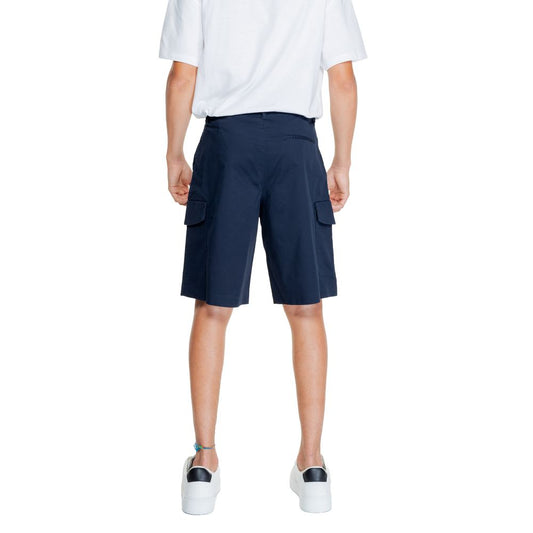 Armani Exchange Blue Cotton Bermuda Shorts Mens Shorts