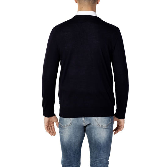 Armani Exchange Blue Wool Sweatshirt Mens Sweater