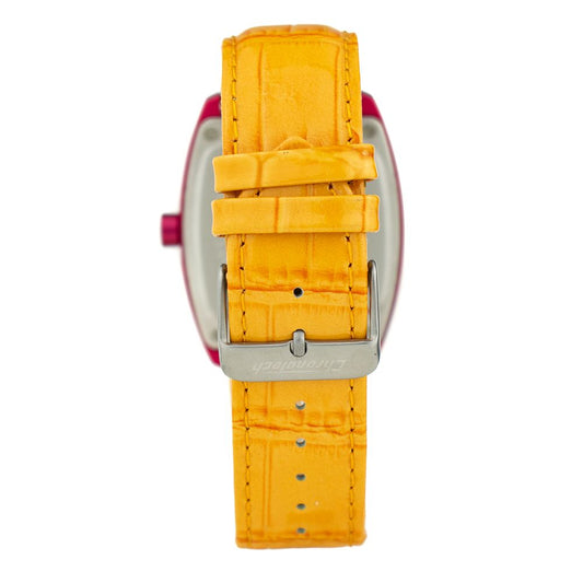 Chronotech Orange Leather Dress Watch