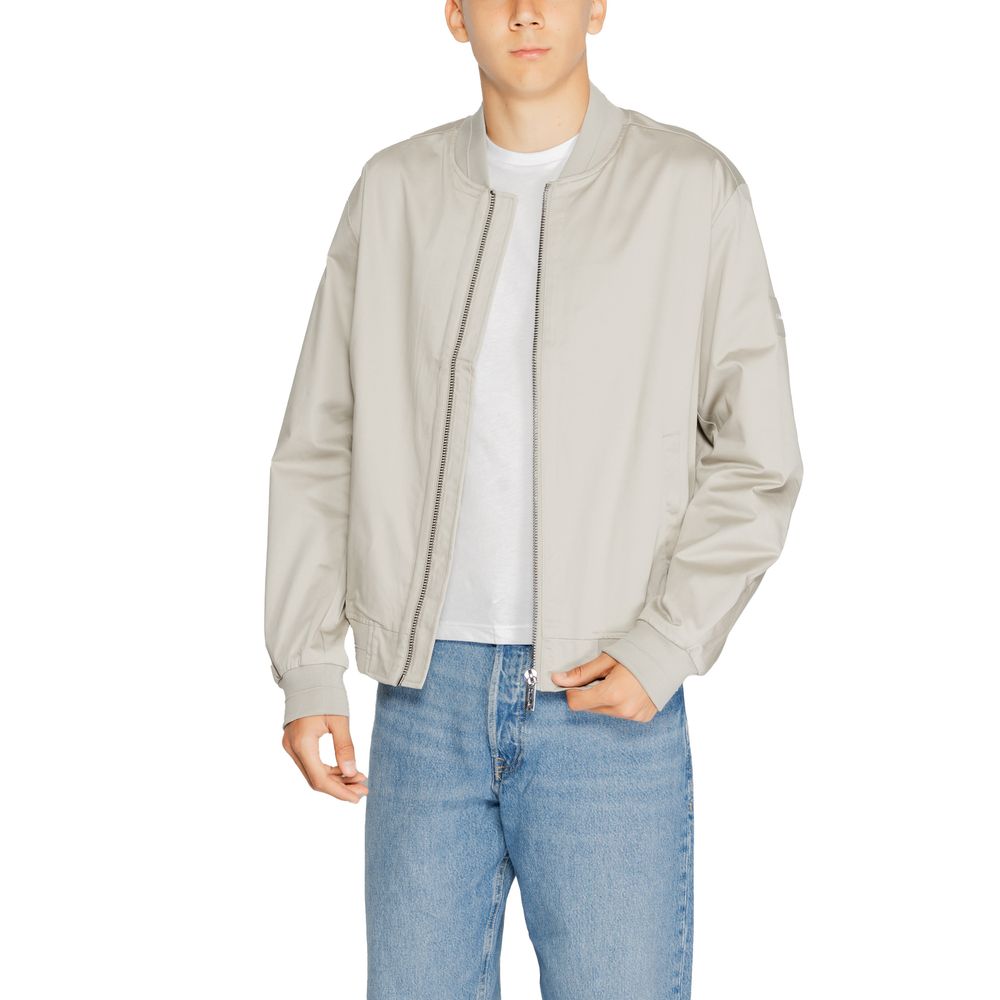 Calvin Klein Gray Organic Cotton Bomber Mens Jacket