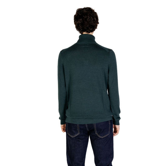 Calvin Klein Green Wool Turtleneck Mens Sweater