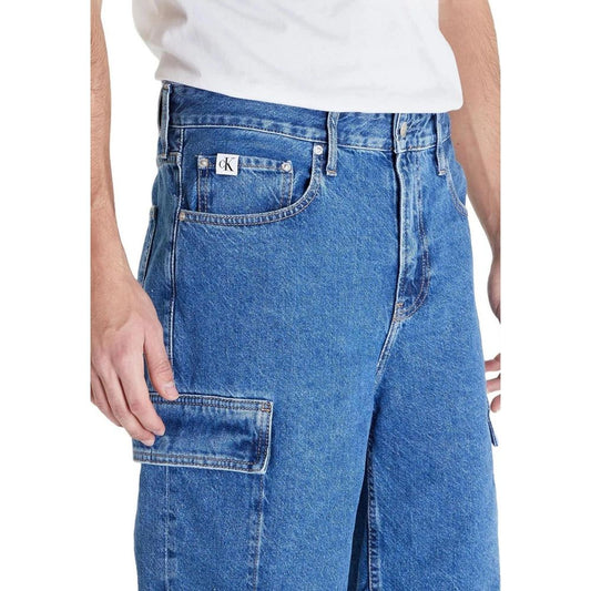 Calvin Klein Jeans Blue Cotton Bermuda Shorts Mens Shorts