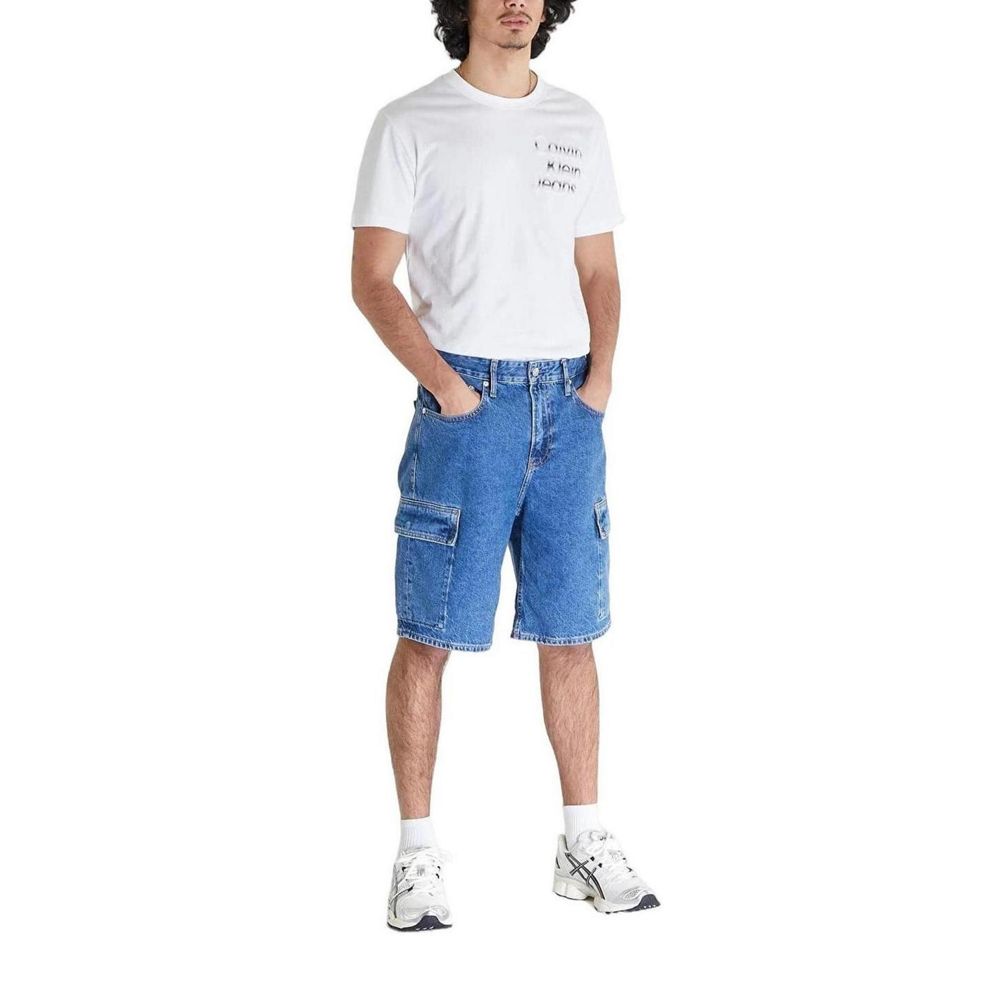 Calvin Klein Jeans Blue Cotton Bermuda Shorts Mens Shorts