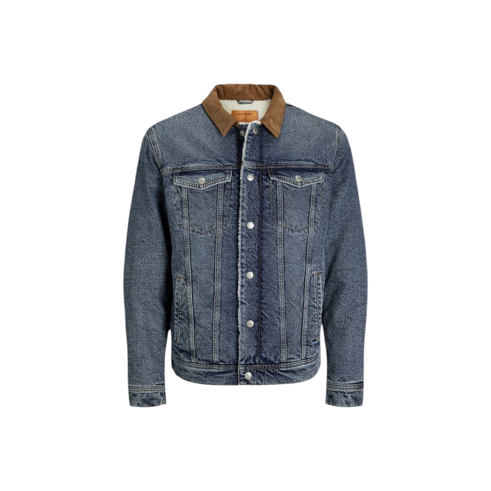 Jack Jones Blue Cotton Jackets & Coat Mens Jacket