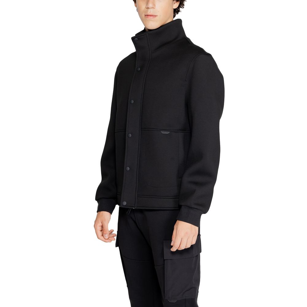 Antony Morato Black Polyester Full-Length Jacket Mens Jacket