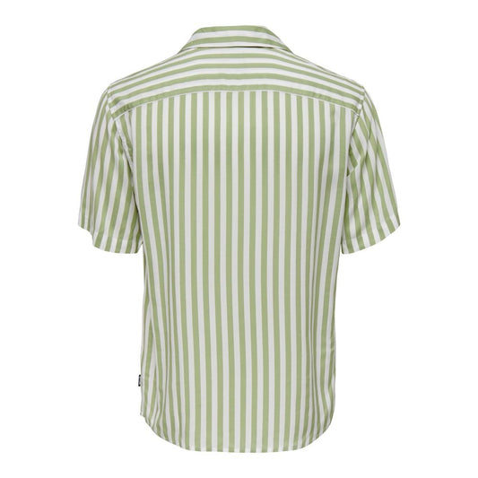 Only & Sons Green Viscose Shortsleeve Shirt