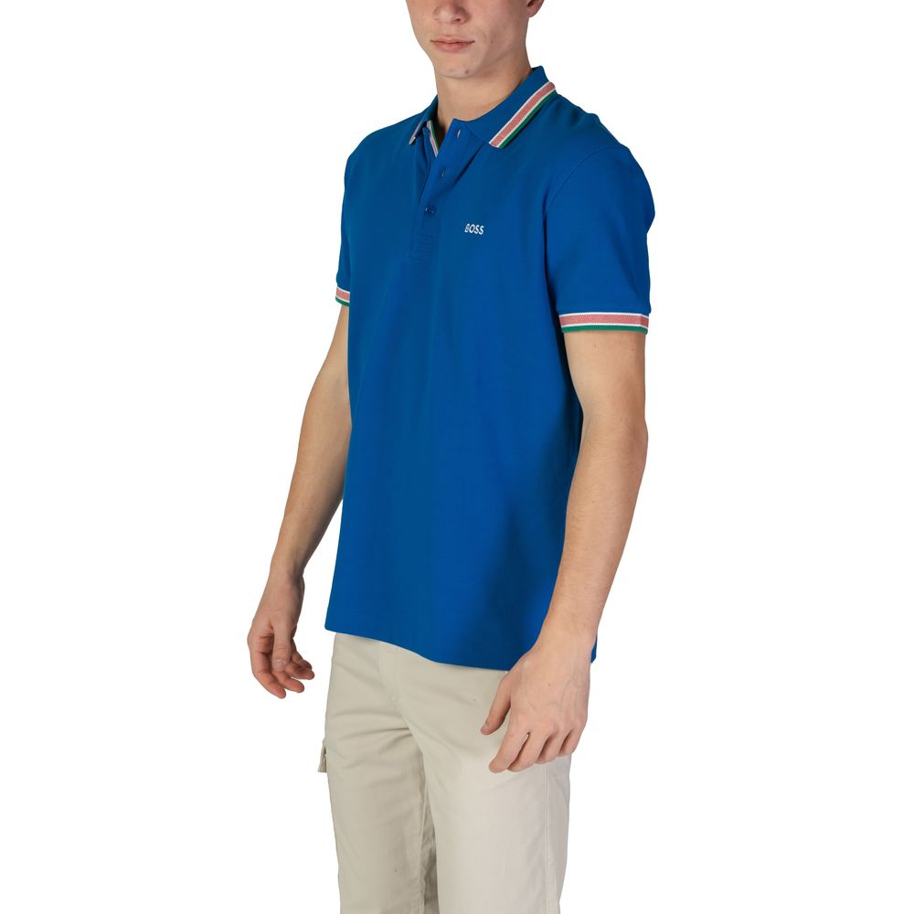 Hugo Boss Blue Cotton Polo Shirt Mens T-Shirt