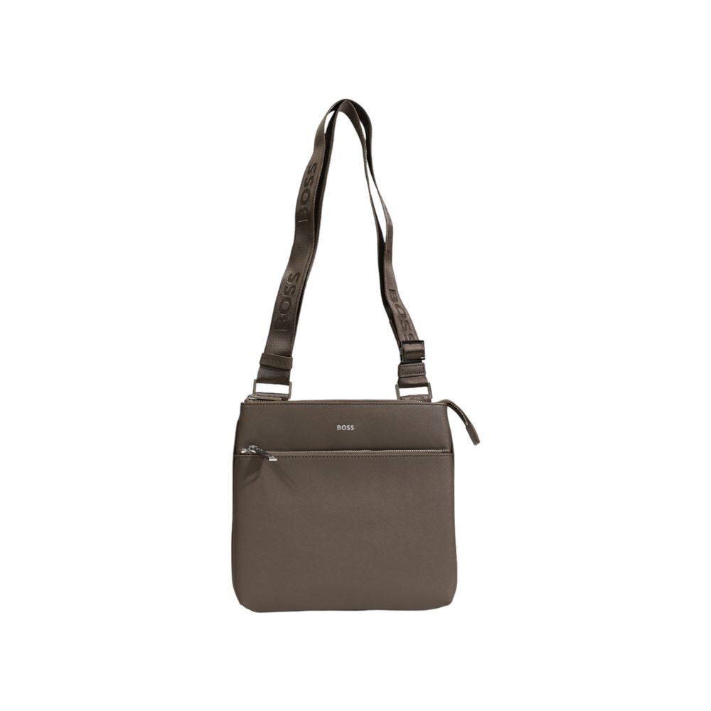 Hugo Boss Green Leather Messenger Bag Mens Messenger Bag
