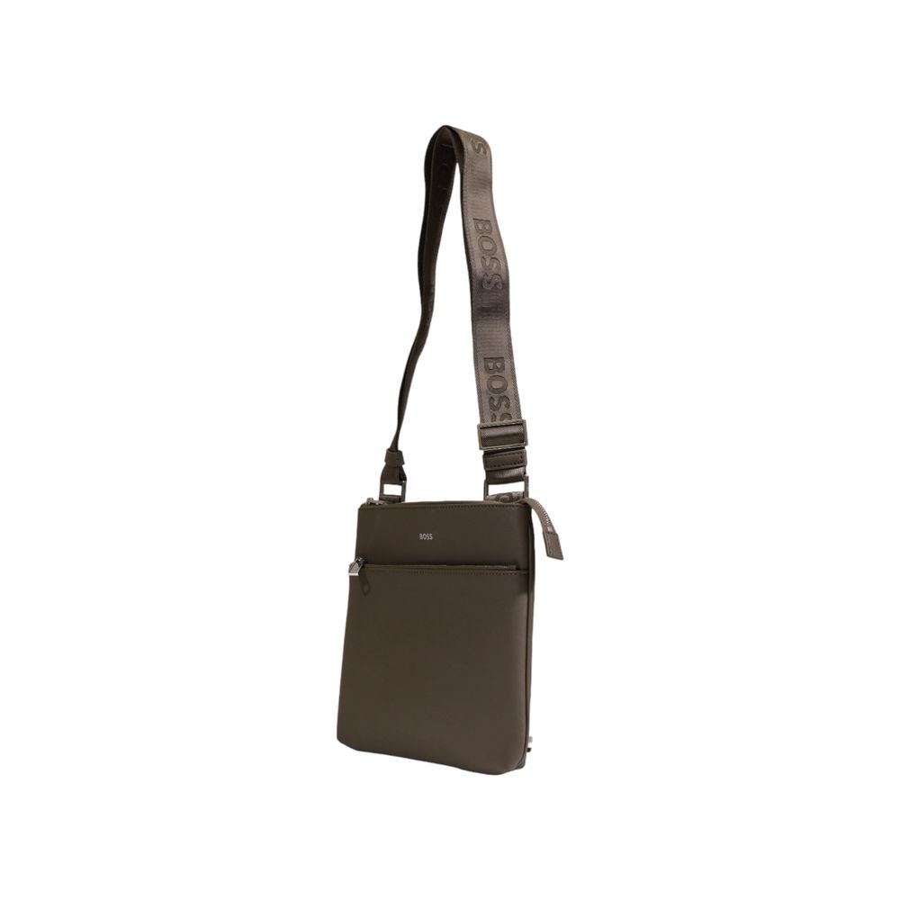 Hugo Boss Green Leather Messenger Bag Mens Messenger Bag