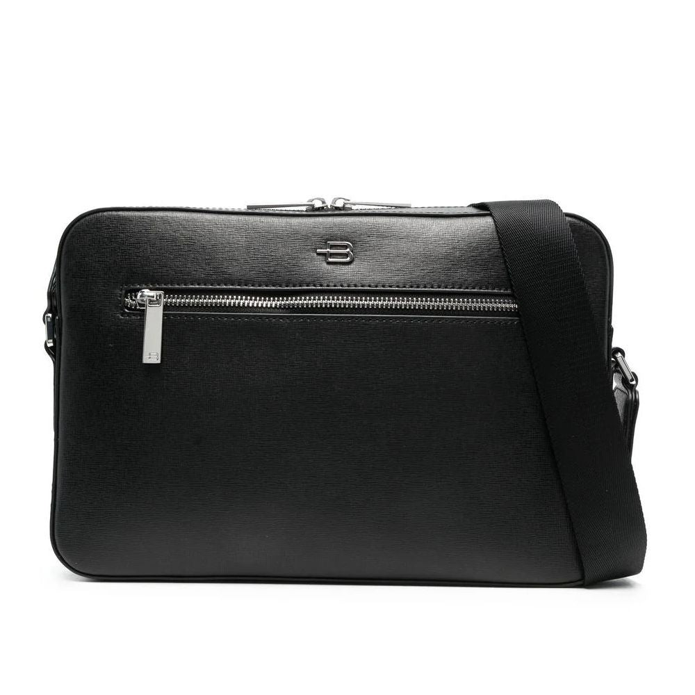 Baldinini Trend Black Calfskin Shoulder Bag Mens Messenger Bag