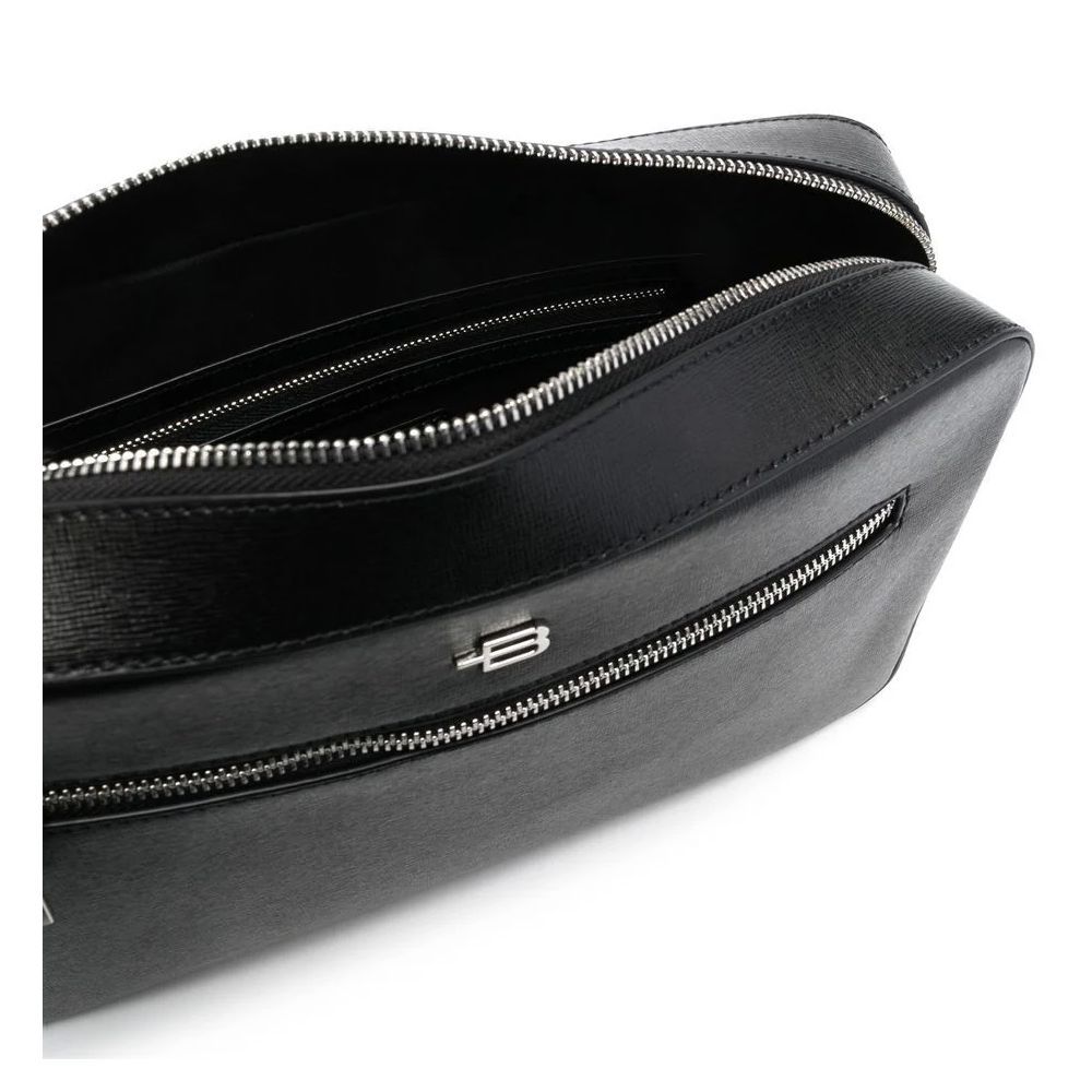 Baldinini Trend Black Calfskin Shoulder Bag Mens Messenger Bag