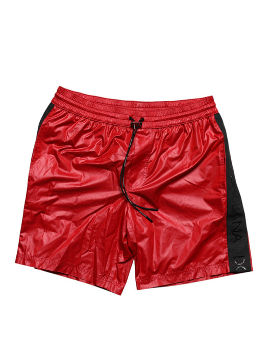 Dolce & Gabbana Red Polyester Beachwear Shorts 2Pc Swimwear