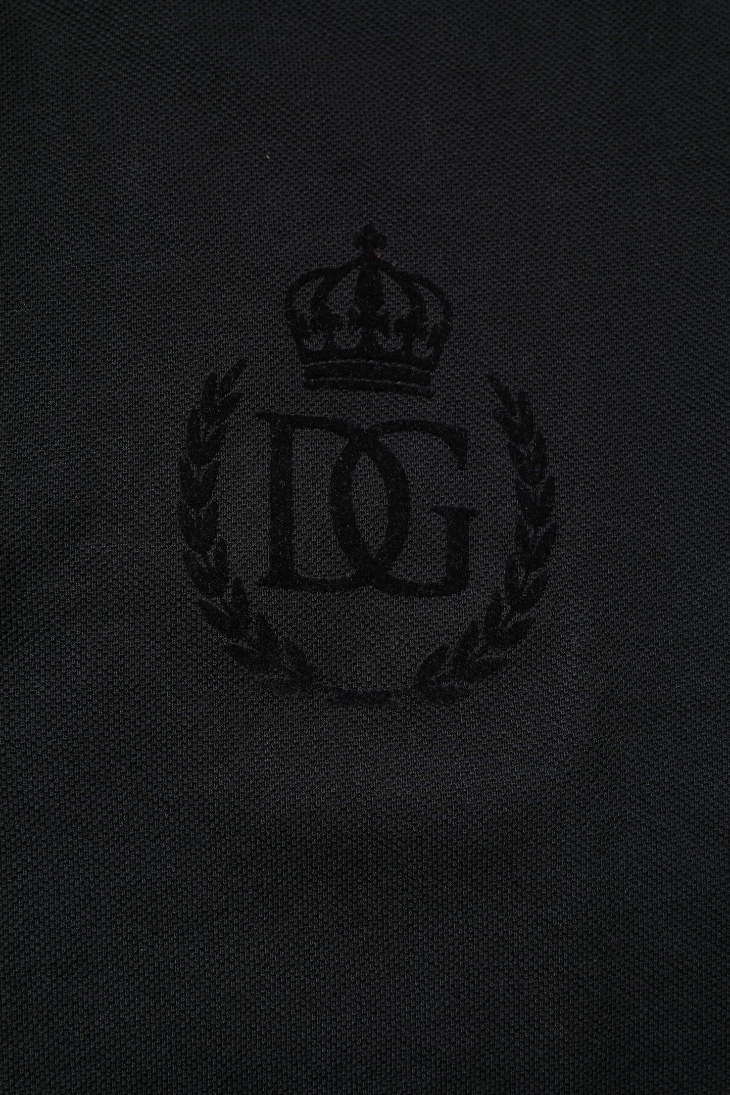 Dolce & Gabbana Black Cotton DG Logo Collared Polo T-shirt Mens T-Shirt