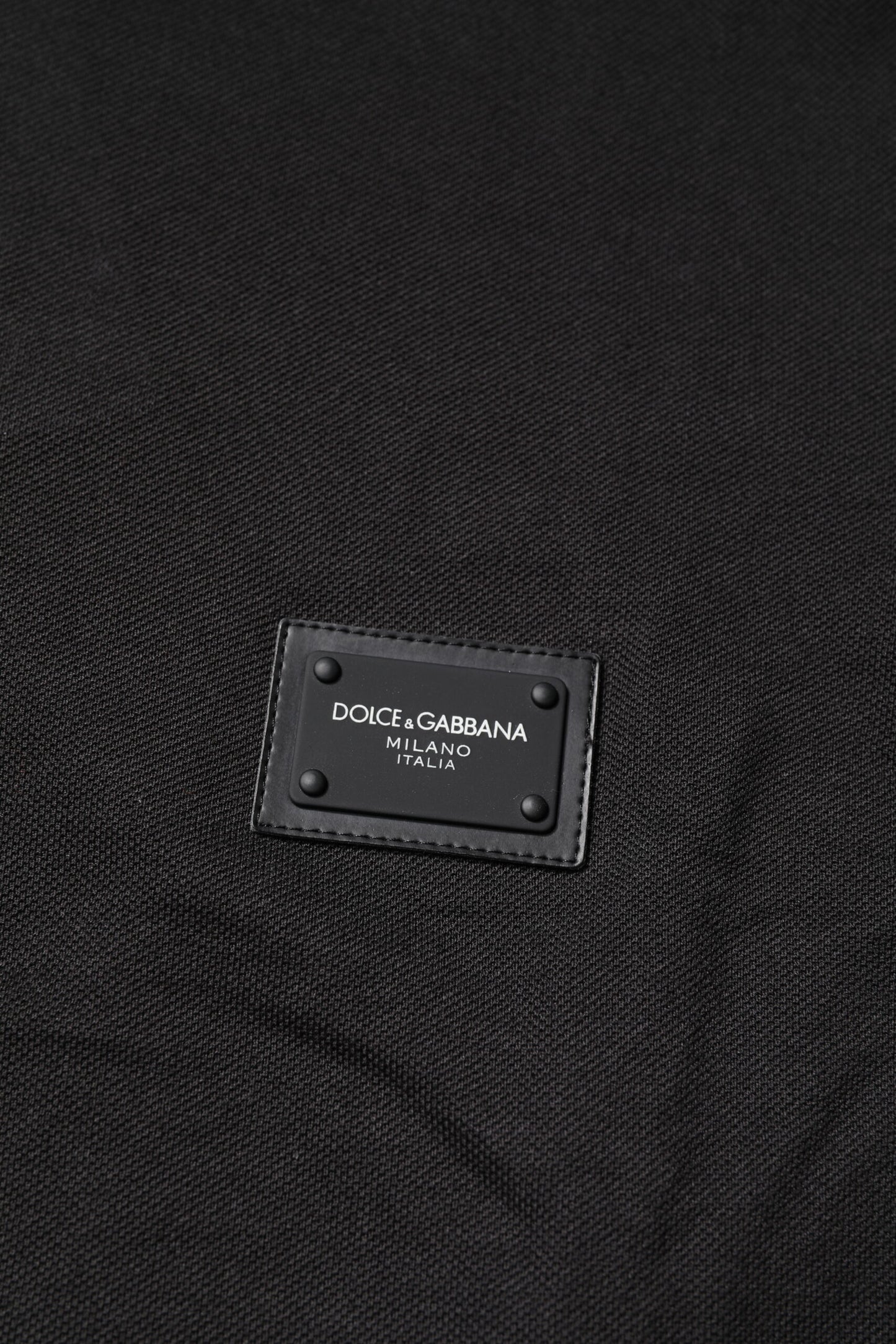 Dolce & Gabbana Dark Gray Logo Plaque Cotton Men Polo Shirt T-shirt Mens T-Shirt