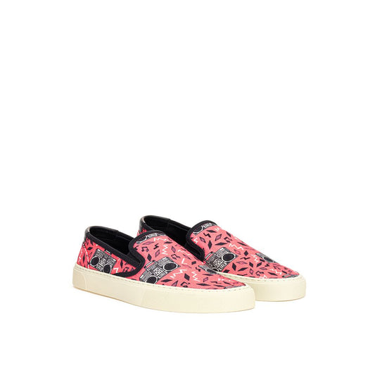 Saint Laurent Pink Cotton Platform Sneakers