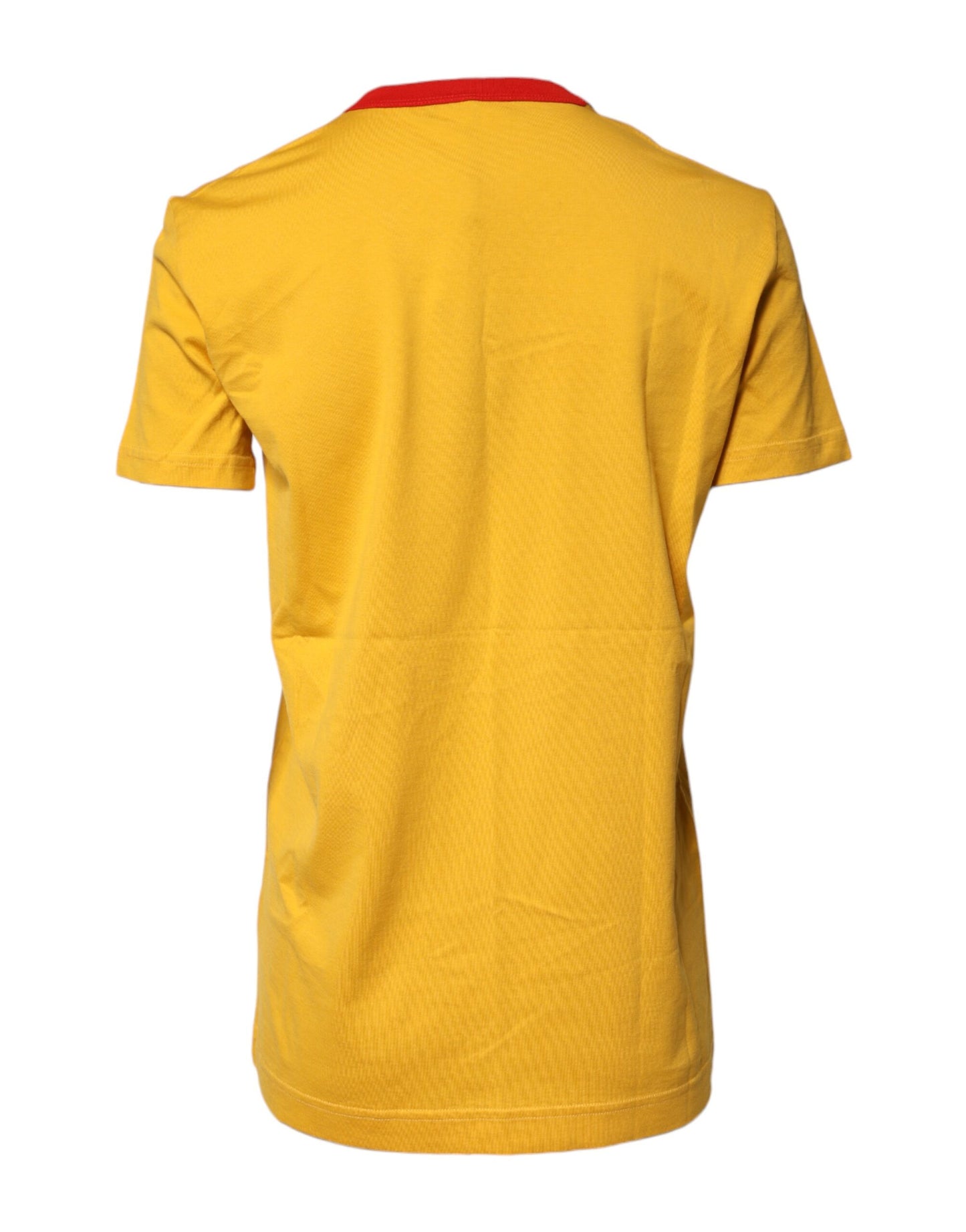 Dolce & Gabbana Yellow Printed Cotton Short Sleeves T-shirt