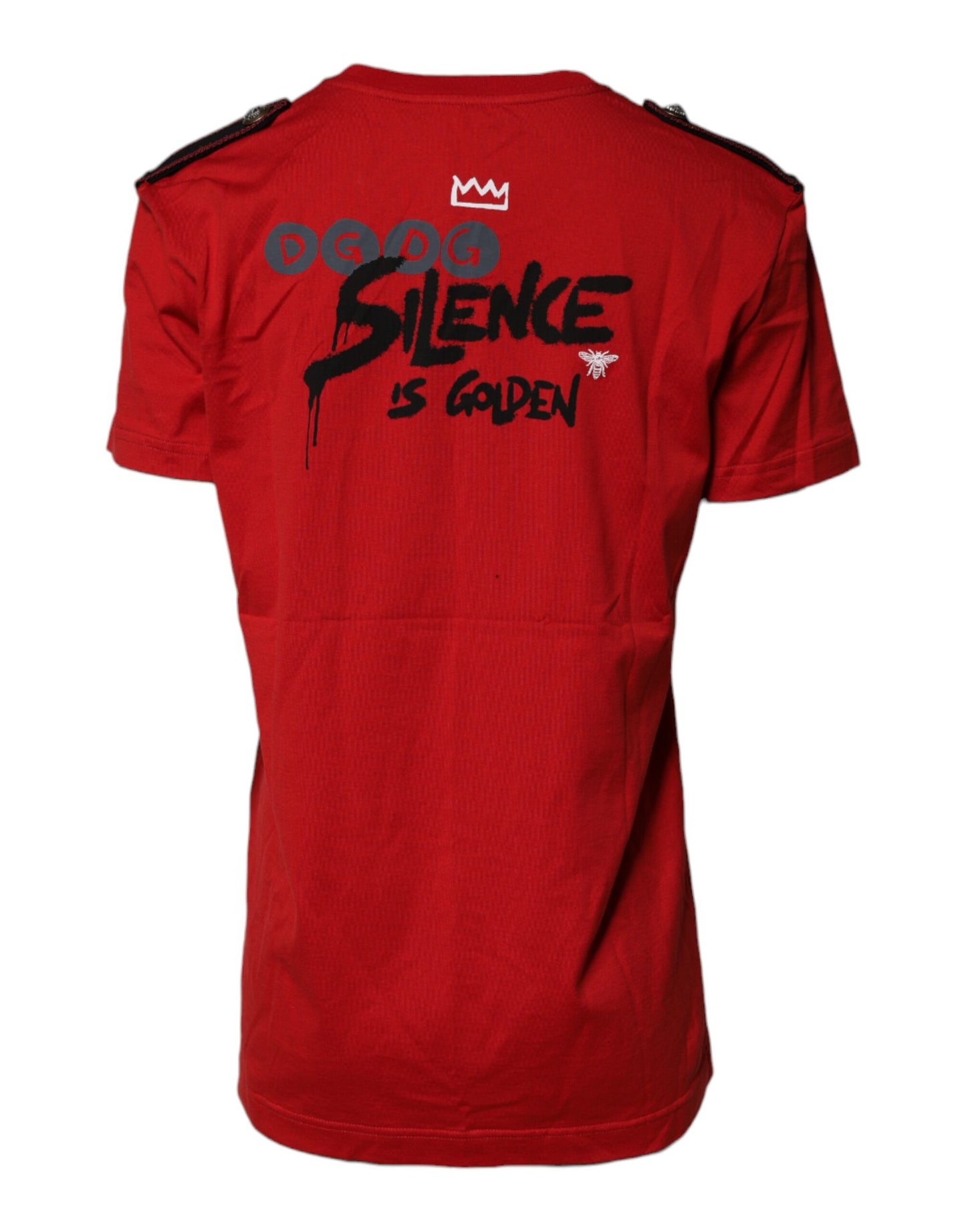 Dolce & Gabbana Red Cotton Graphic Print Crew Neck T-shirt