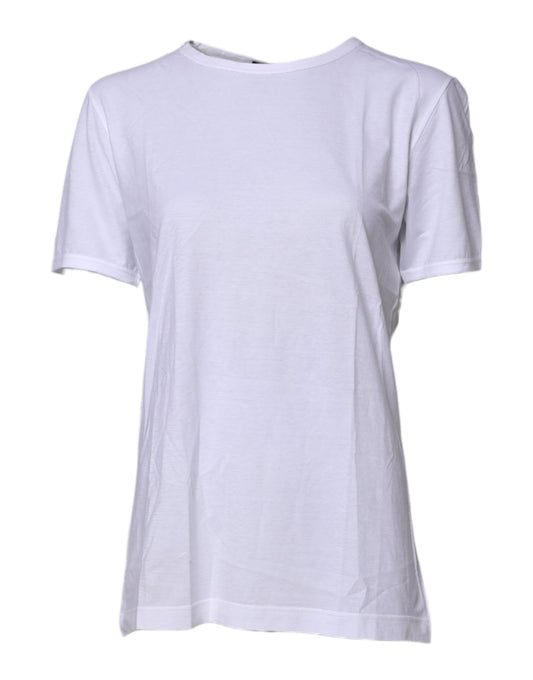 Dolce & Gabbana White Short Sleeves Round Neck Top T-shirt