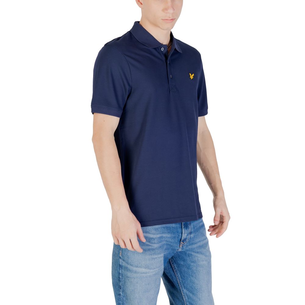 Lyle & Scott Blue Cotton Polo Shirt Mens T-Shirt