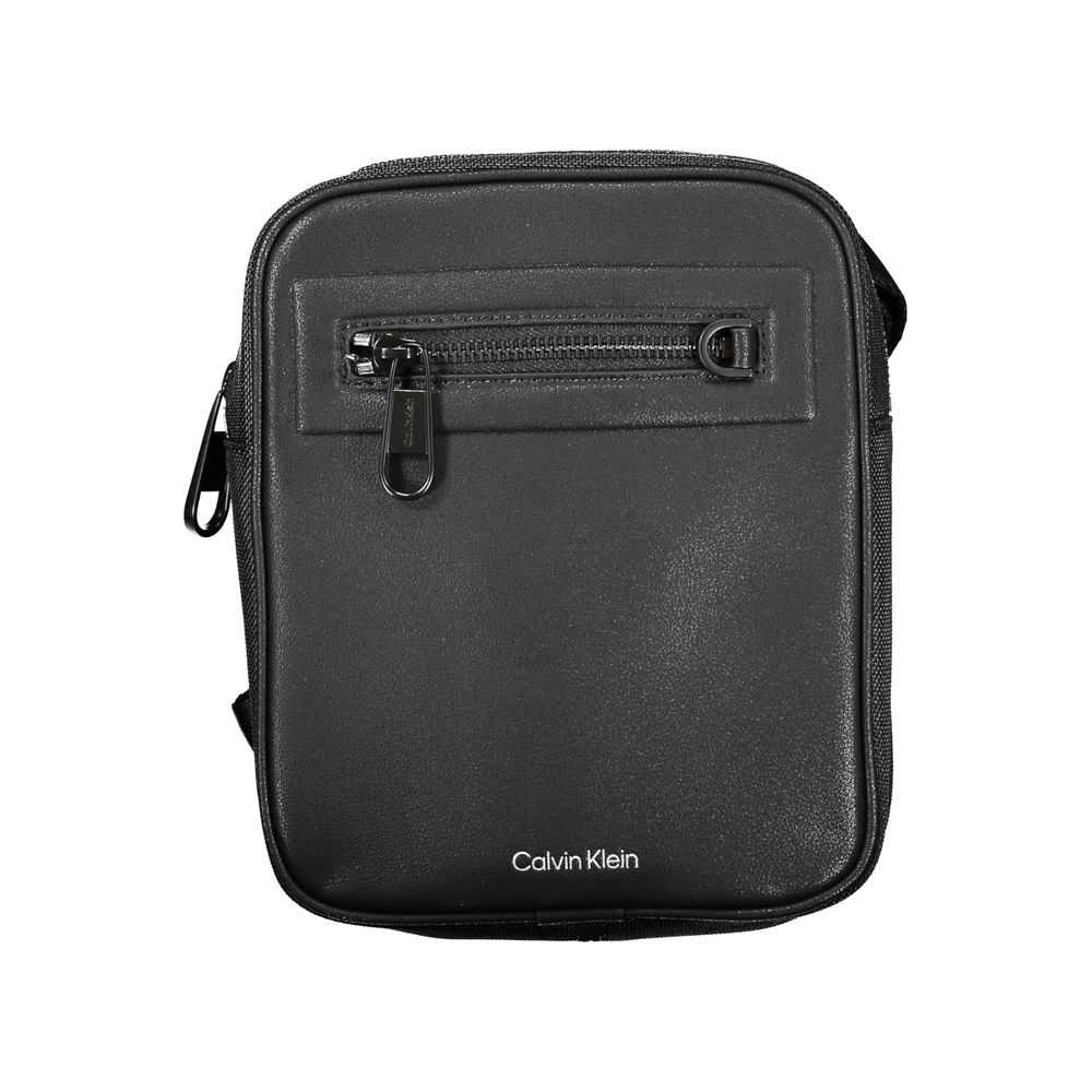 Calvin Klein Sleek Black Shoulder Bag with Contrasting Details Mens Shoulder Bag
