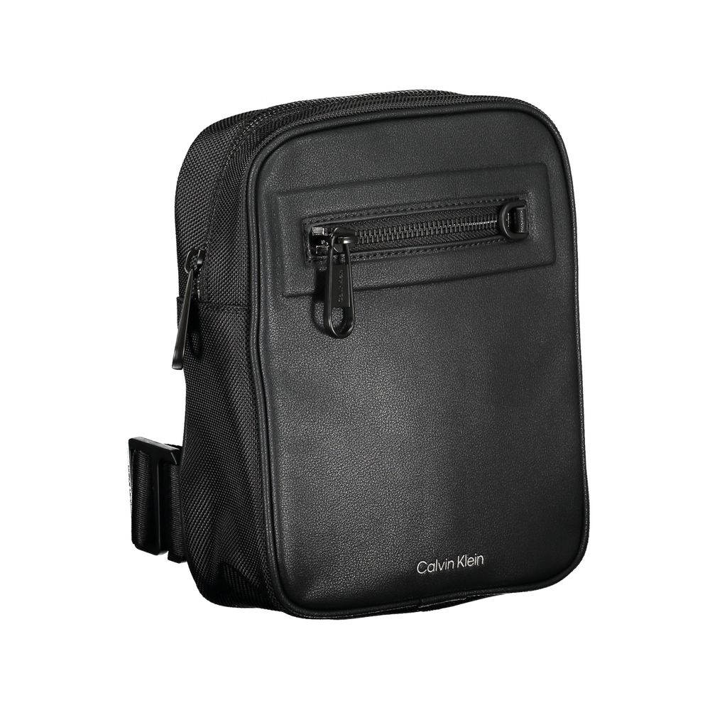Calvin Klein Sleek Black Shoulder Bag with Contrasting Details Mens Shoulder Bag