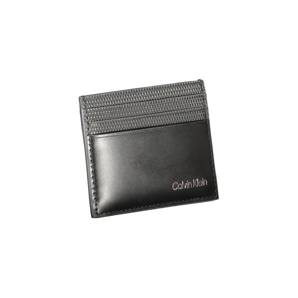 Calvin Klein Black Leather Men Card Holder Mens Wallet