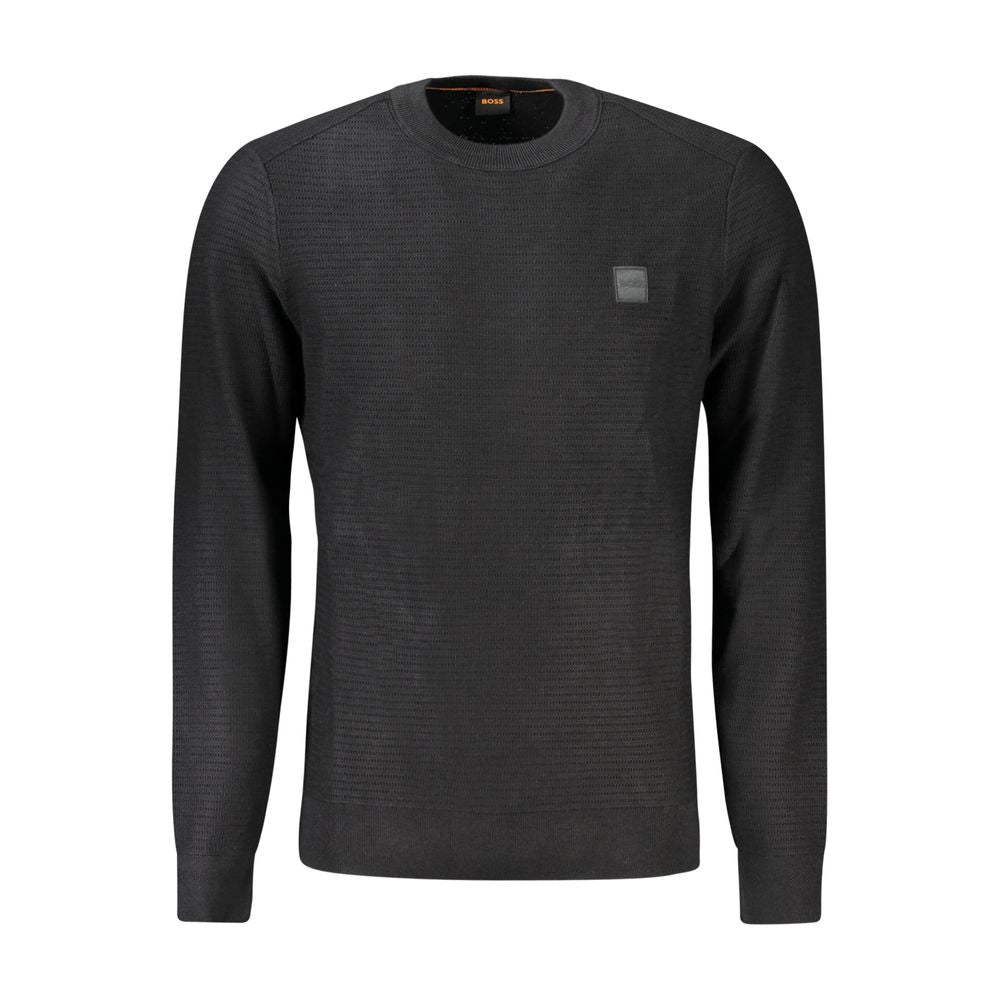 Hugo Boss Black Cotton Men Sweater Mens Sweater
