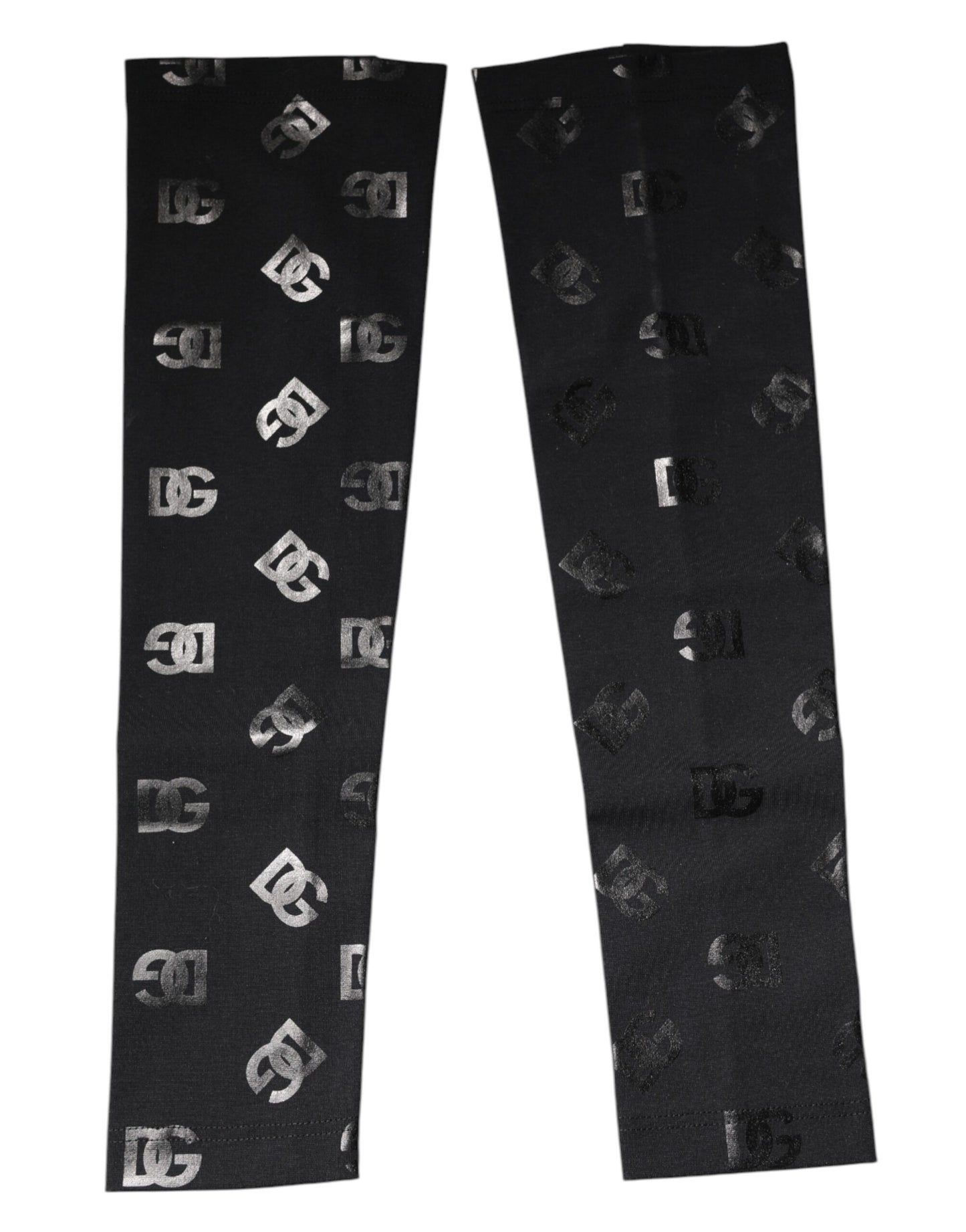 Dolce & Gabbana Black DG Logo Monogram Wool Stretch Arm Sleeves