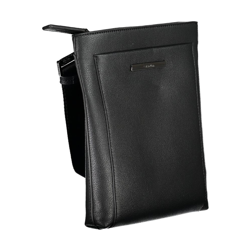 Calvin Klein Elegant Black Shoulder Bag with Contrasting Details Mens Shoulder Bag