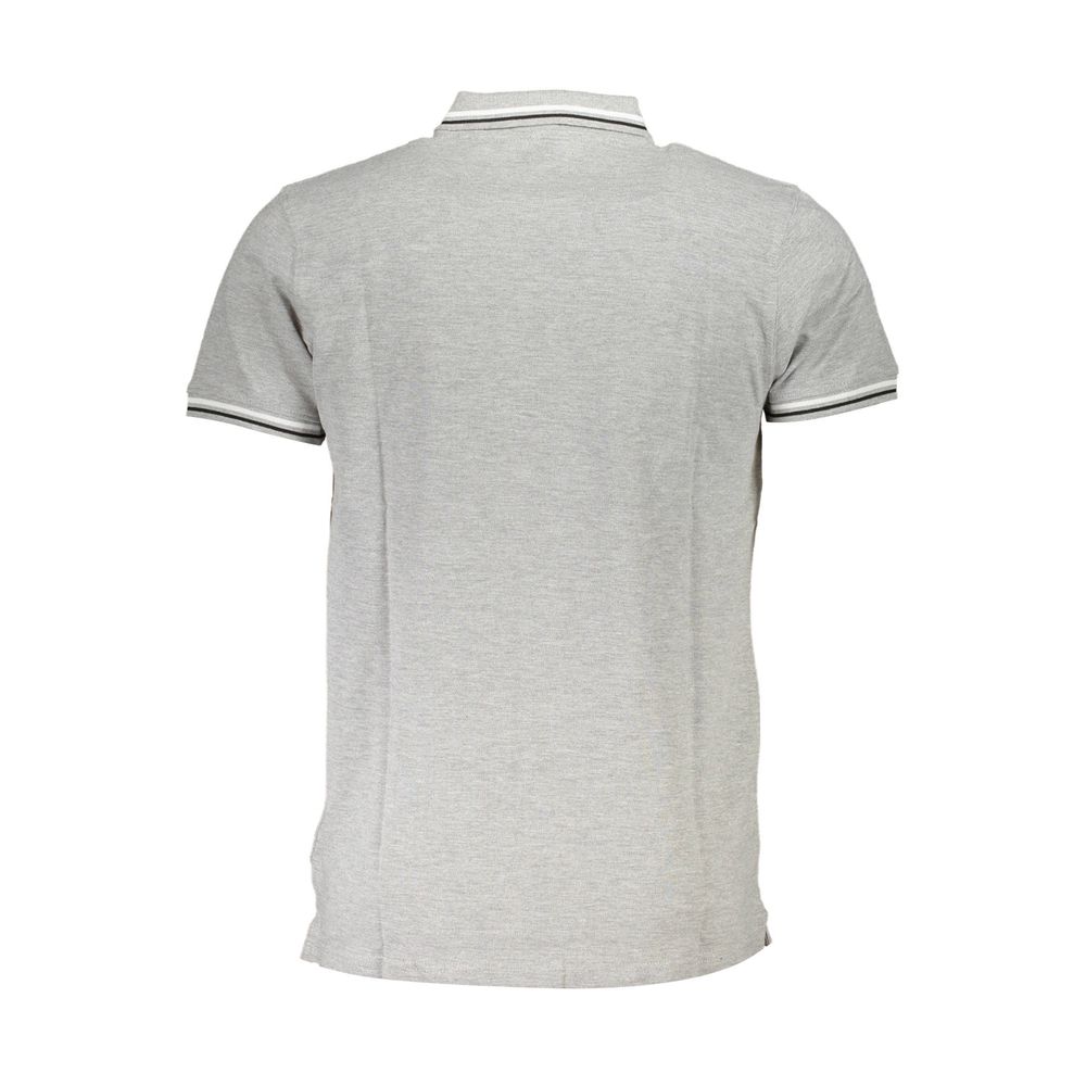 Cavalli Class Gray Cotton Men Polo Shirt